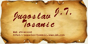 Jugoslav Tošanić vizit kartica